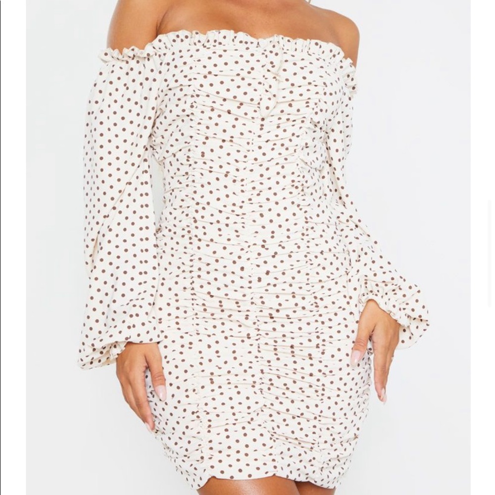 Nude Polka Dot Dress
